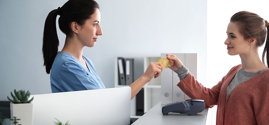 Our office assistant help patient with billing